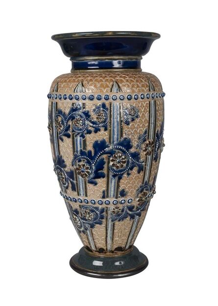 Doulton Lambeth, ‘a large stoneware vase by George Tinworth’, Dated 1877