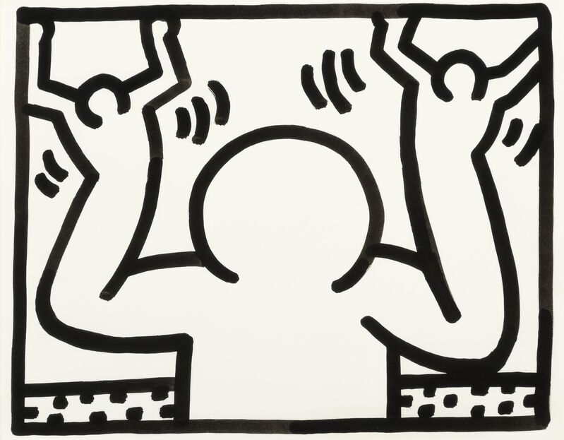 Keith Haring, ‘Pop Man with Pop Man Puppets for Hands’, 1985, Sumi ink on paper, Heritage Auctions