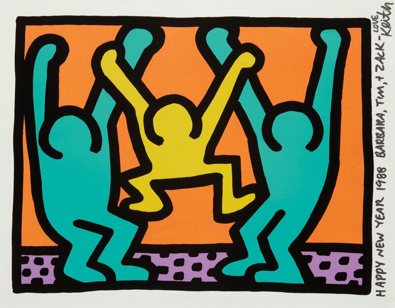 Keith Haring, ‘Pop Shop I: one plate, with accompanying unique envelope’, 1987, Print, Screenprint in colors, on wove paper, with full margins and the accompanying addressed envelope to Timothy Leary, Phillips