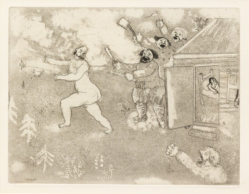 Marc Chagall, ‘A group of 3 etchings from Les Ames Mortes’, 1948, Print, A group of 3 etchings, Hindman