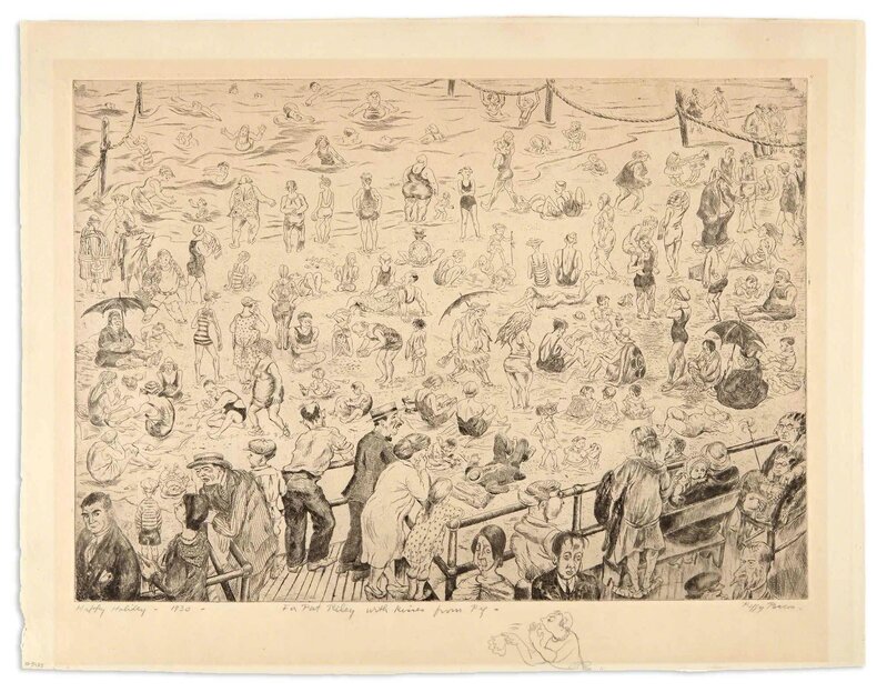 Peggy Bacon, ‘HAPPY HOLIDAY (F. 91)’, 1930, Print, Etching and drypoint, Doyle