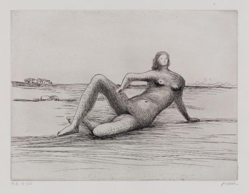 Henry Moore, ‘Reclining Figure 4 [CGM 475]’, 1978, Print, Etching on Richard de Bas wove, Roseberys