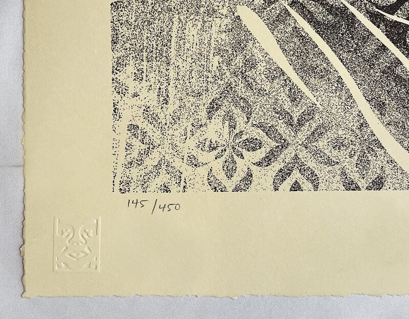 Shepard Fairey, ‘'Universal Dignity' (Letterpress)’, 2022, Print, Letterpress print on cream, deckled edge, 100% cotton 300gsm fine art paper., Signari Gallery