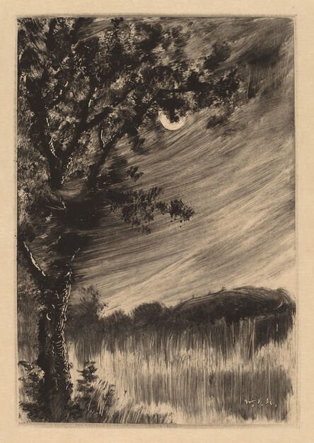 William Fowler Hopson, ‘Moonlit Landscape with Tree at the Left’, ca. 1903