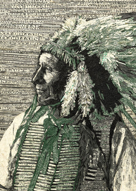 Vik Muniz, ‘American Horse, Wasechum Tashunka, Oglala Sioux Chief, Legal Tender’, 2024