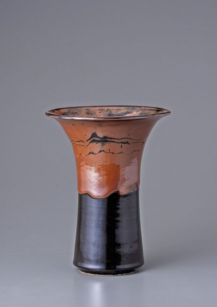 Yoshinori Hagiwara, ‘Vase, kaki and black glazes with wax resist decoration’, N/A