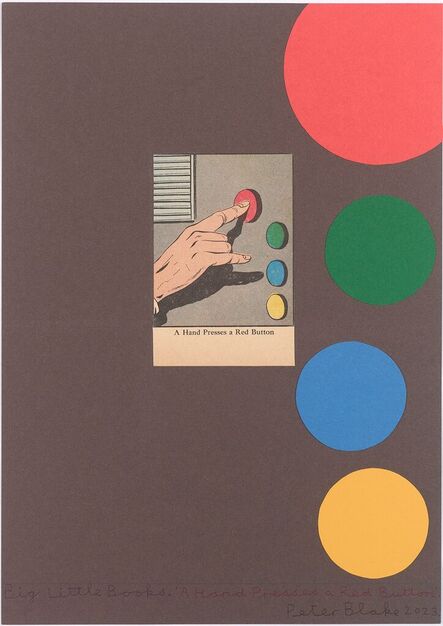 Peter Blake, ‘Big Little Books. ‘A Hand Presses a Red Button’’, 2023