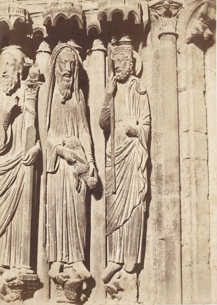 Jean-Louis-Henri Le Secq, ‘Chartres (Eure-et-Loir), cathédrale Notre-Dame Portail central. Ebrasement gauche : Moïse, Samuel et David’, 1852/1852