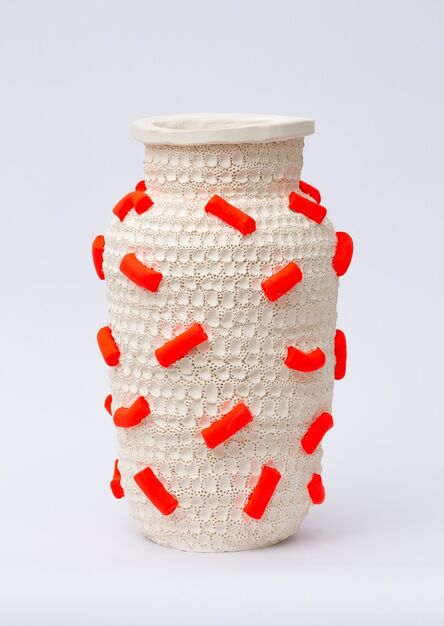 Glenn Barkley, ‘large pot with extruded fluro carbuncles’, 2018