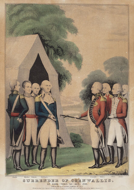 Nathaniel Currier (publisher), ‘Surrender of Cornwallis at Yorktown, Va., Oct. 1781’, published 1845