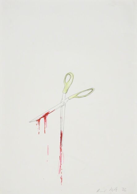 Ragnar Kjartansson, ‘Untitled (bad drawing of scissors with blood)’, 2006