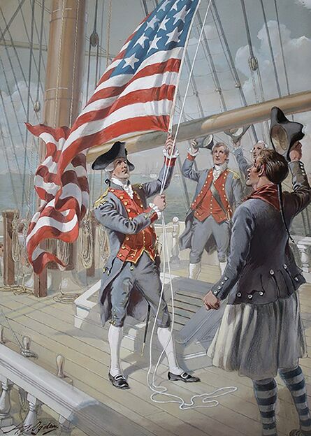 Henry A. Ogden, ‘Raising the Flag Over a Colonial Ship’, N/A