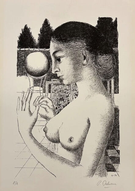 Paul Delvaux, ‘La femme a la Boule’, 1971