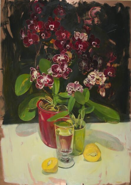 Benjamin J. Shamback, ‘Violet Orchids and Cut Mango’, 2015