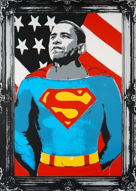 Mr. Brainwash, ‘Obama Superman (Silver)’, 2009