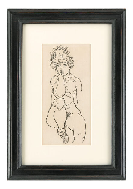 Egon Schiele, ‘Seated Nude, Front View’, 1917