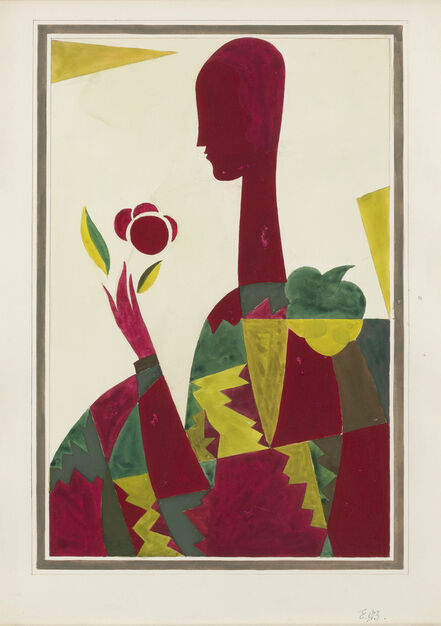 Emil Bisttram, ‘Lady with Flower’, ca. 1925