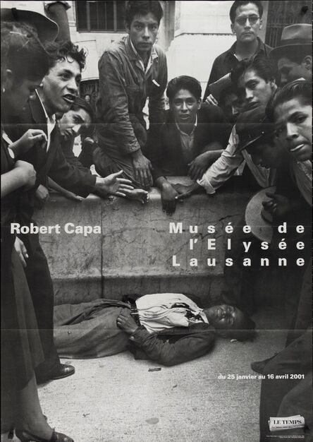 Robert Capa, ‘Robert Capa, Musee de L'Elysee, Lausanne Original Folded Lithographic Museum Exhibition Poster,(Magnets are for the photography only and are not on the actual poster)’, 2001