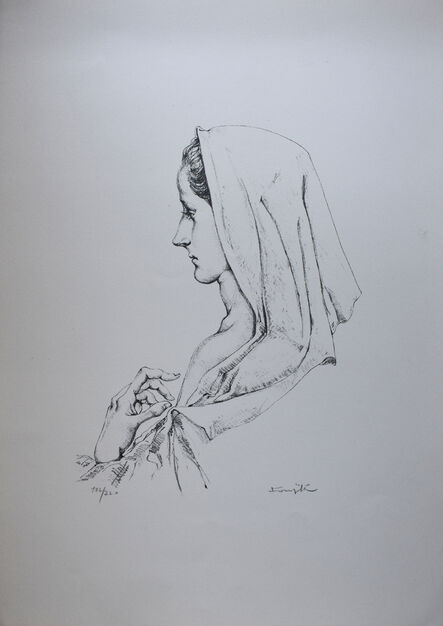 Léonard Tsugouharu Foujita 藤田 嗣治, ‘Profile of Madonna | Profil de Madonne’, 1957