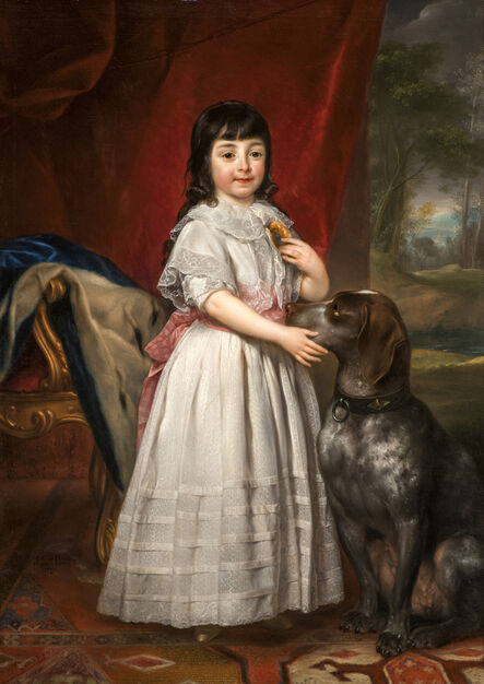 Anton von Maron, ‘Portrait of young girl with a hound known as "A girl of  the Rospigliosi family"’, 1791