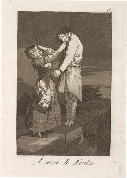 Francisco de Goya, ‘A caza de dientes (Out Hunting for Teeth)’, published 1799