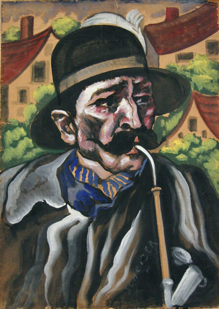 Hugó Scheiber, ‘Portrait of a Man with a Pipe’, unknown