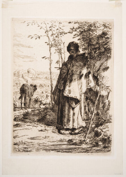 Jean-François Millet, ‘La Grand Bergère (Delteil 18)’, 1862