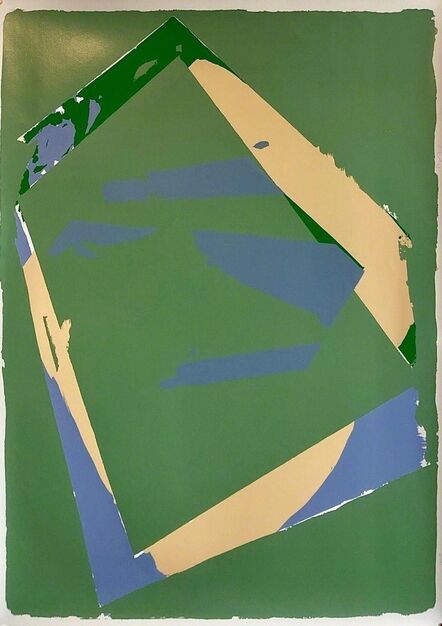 Darryl Hughto, ‘1970s Large Abstract Color Field Silkscreen Modernist Serigraph Bold Blue Green’, 1970-1979