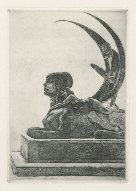 Félicien Rops, ‘Le Sphinx. Die Sphinx. Große Platte.’, 19th century