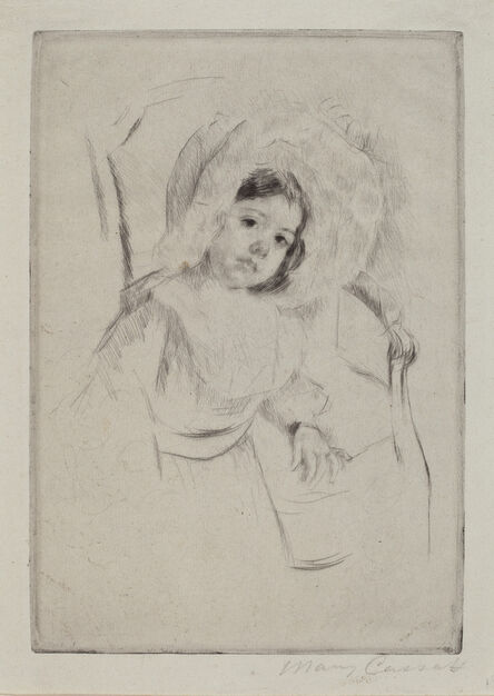 Mary Cassatt, ‘Margot in a Floppy Bonnet Leaning against a Chair’, ca. 1902