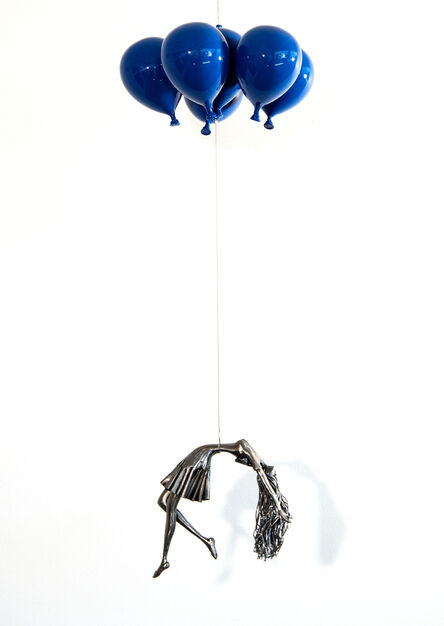 Derya Ozparlak, ‘Blue is My Colour - woman, steel, colourful, blue, balloons, suspended sculpture’, 2021