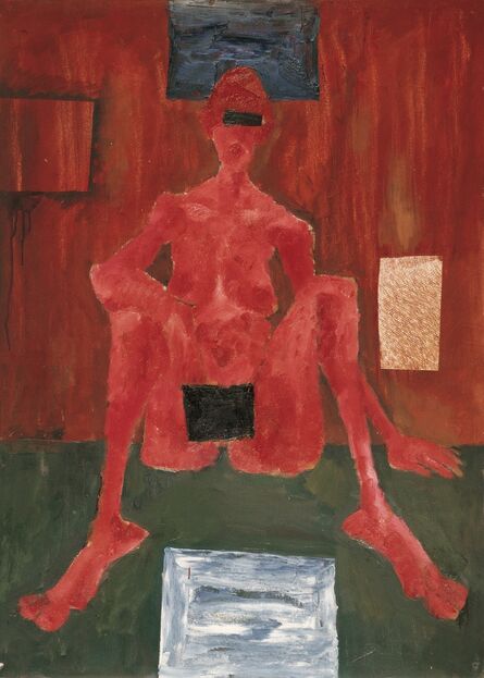 Mao Xuhui 毛旭辉, ‘A Sitting Red Nude, No.2 ’, 1989