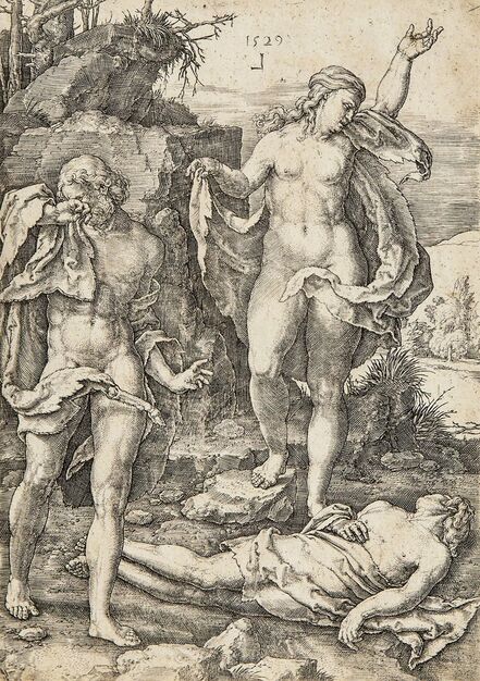 Lucas van Leyden, ‘Adam and Eve Lamenting the Dead Abel, from The Story of Adam and Eve’, 1529