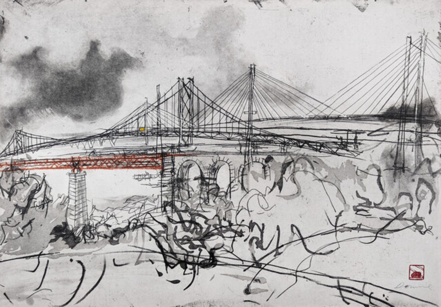 Study for Three Bridge Evening