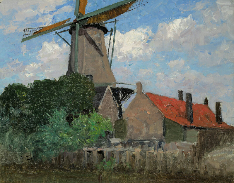 Alfred Zoff, ‘Windmill at Dordrecht’, ca 1910, Painting, Oil on canvas, Galerie Kovacek