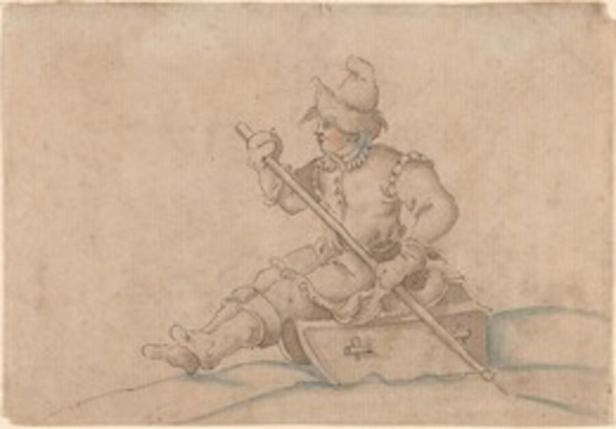 A Boy on a Sled