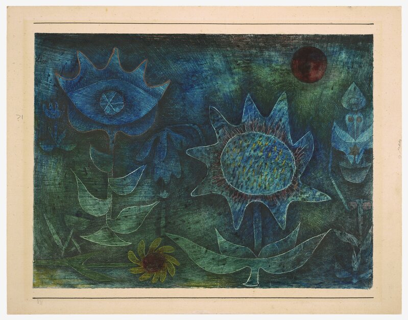 Paul Klee, ‘Blüten in der Nacht (Blossoms in the Night)’, 1930, Painting, Watercolor and ink on prepared ground on paper mounted on board, San Francisco Museum of Modern Art (SFMOMA) 