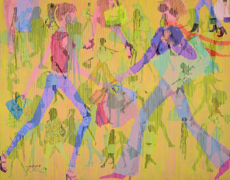 Park Ju Kyong, ‘Oh Happy Day (오해피데이)’, Painting, Acrylic and fabric on canvas, Row Gallery