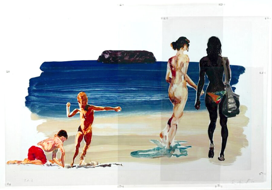 Untitled (Girls Walking Boy Throwing Stone)