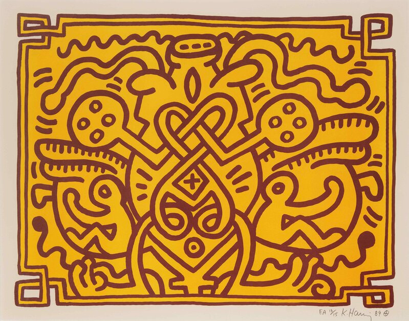 Keith Haring, ‘Chocolate Buddha’, 1989, Print, Color lithograph, Hindman