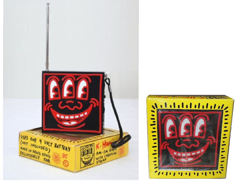 Keith Haring, ‘POP SHOP- AM/FM Radio, (red), Original Packaging’, 1985, Sculpture, Plastic, VINCE fine arts/ephemera