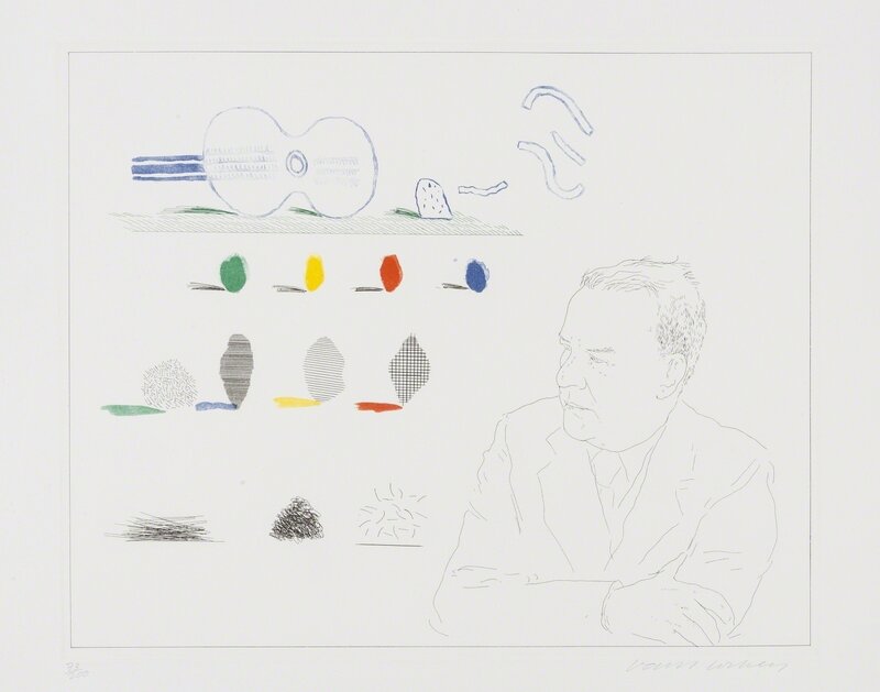 David Hockney, ‘The Poet (S.A.C 190)’, 1976-77, Print, Etching with aquatint printed in colours, Forum Auctions