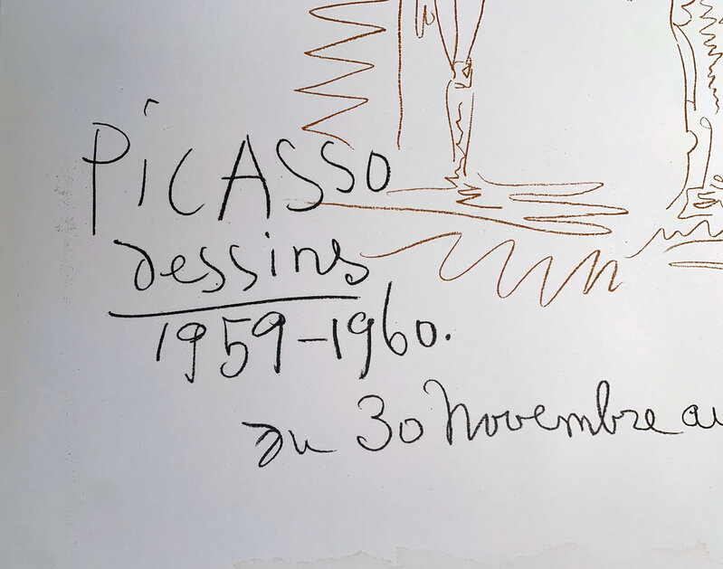 Pablo Picasso, ‘Galerie Louise Leires Leires, Picasso Dessins 1959-1960 Gallery Poster ’, 1960, Posters, Stone Lithograph, The artist drew directly onto the stone for the poster, David Lawrence Gallery