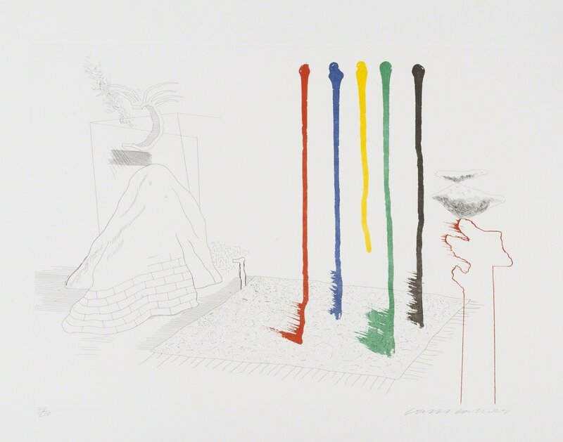 David Hockney, ‘I say they are (S.A.C 193)’, 1976-77, Print, Etching with aquatint printed in colours, Forum Auctions