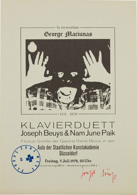 Joseph Beuys, ‘In Memoriam George Maciunas’, 1978