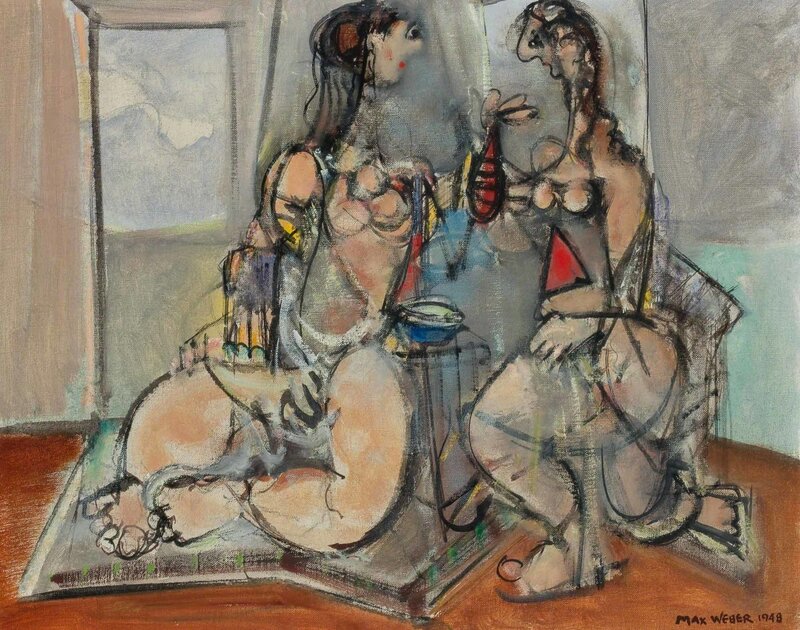Max Weber, ‘Conversation’, 1948, Painting, Oil on canvas, Doyle