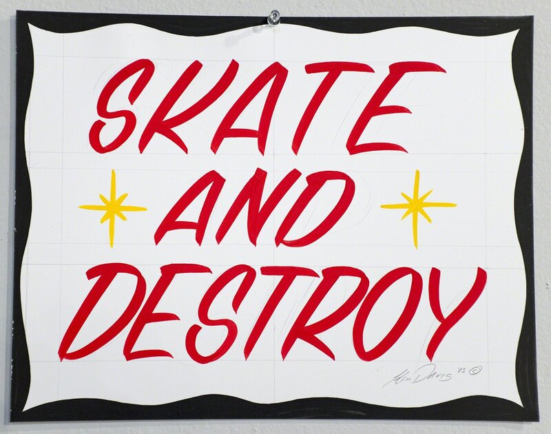 Ken Davis, ‘Skate and Destroy’, 2015, Drawing, Collage or other Work on Paper, Showcard paint on illustration board, ANNO DOMINI