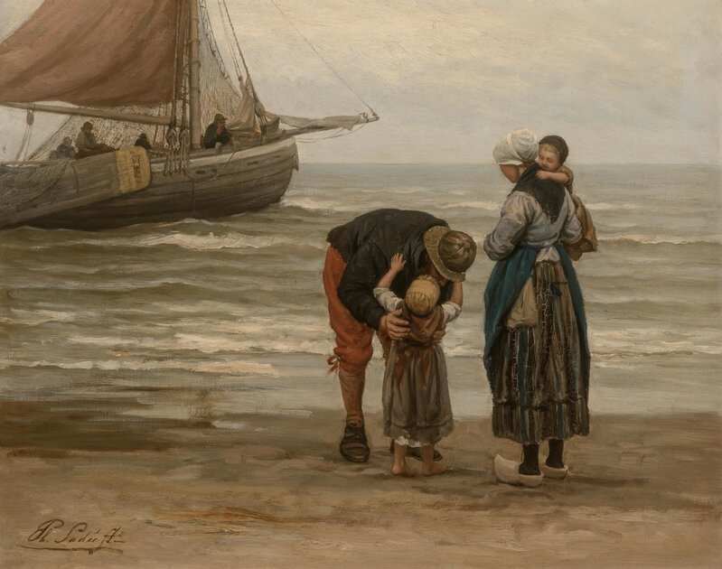 Philip Lodewijk Jacob Frederik Sadee, ‘The Fisherman's Goodbye’, Painting, Oil on canvas, Doyle