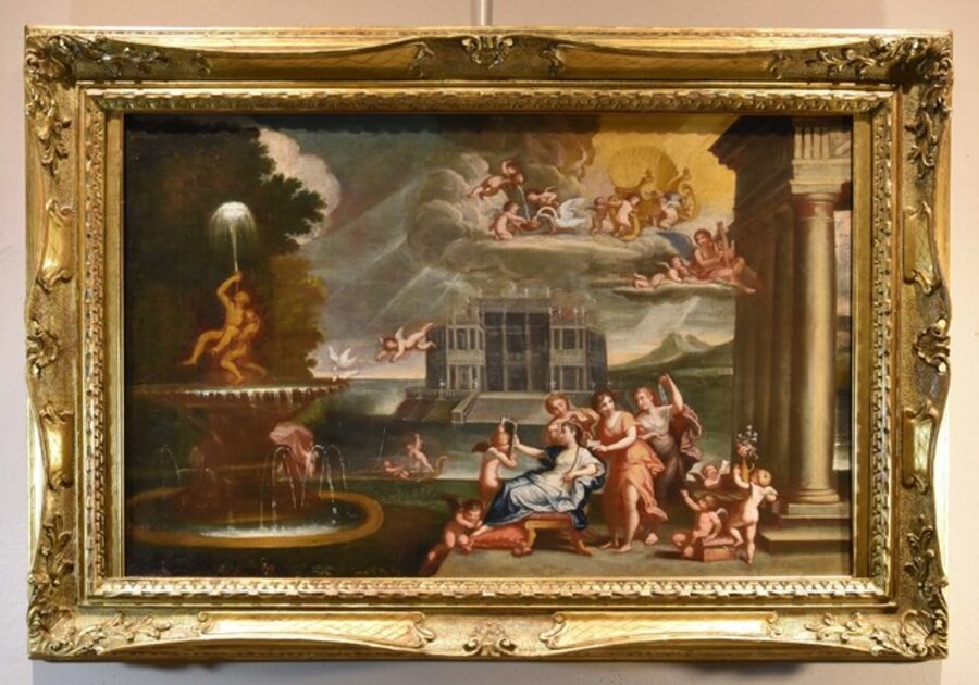 Toilet Venus Mythological Albani 17/18th Century Paint Oil on canvas Old master Emilian school