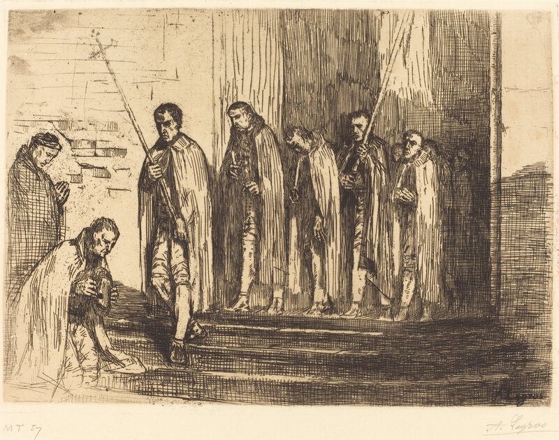 Alphonse Legros, ‘Procession Leaving a Church (La sortie de la procession)’, Print, Etching, National Gallery of Art, Washington, D.C.